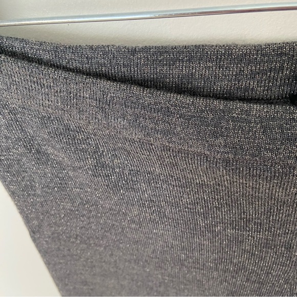 Club Monaco Silver Metallic Wool Leggings in Grey Blue size Medium Knit Ribbed - Picture 5 of 12